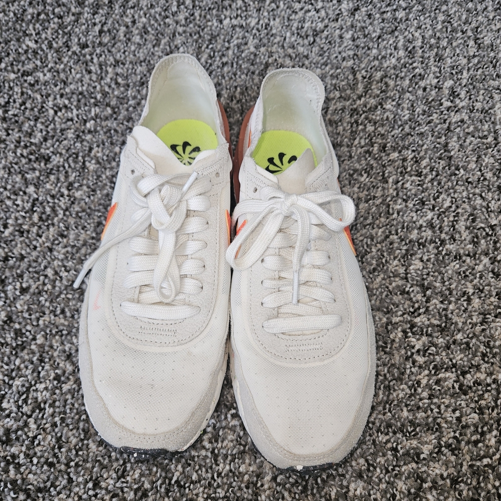 Nike White and Orange Women's Sneakers - Picture 5 of 7